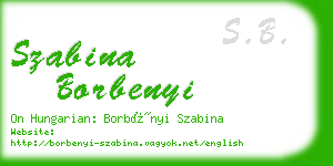 szabina borbenyi business card